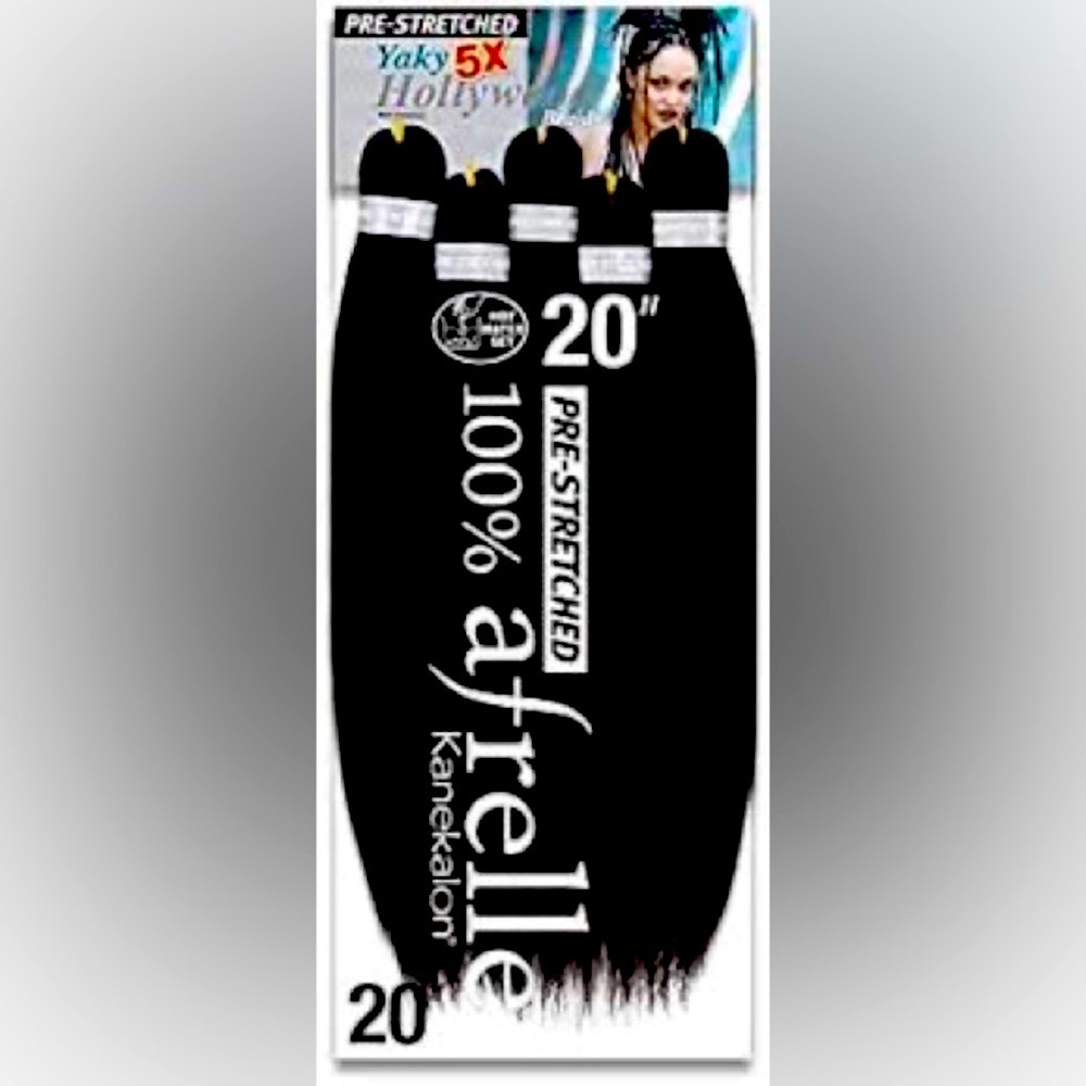 Zury Hollywood Braid, 5X 20” Color 1B, Black Pre-stretched Kanekalon Hair